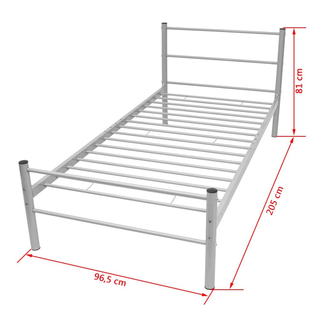 Easy Assembly 1.2mm Metal Frame Single Bed Iron White Tube For Adult