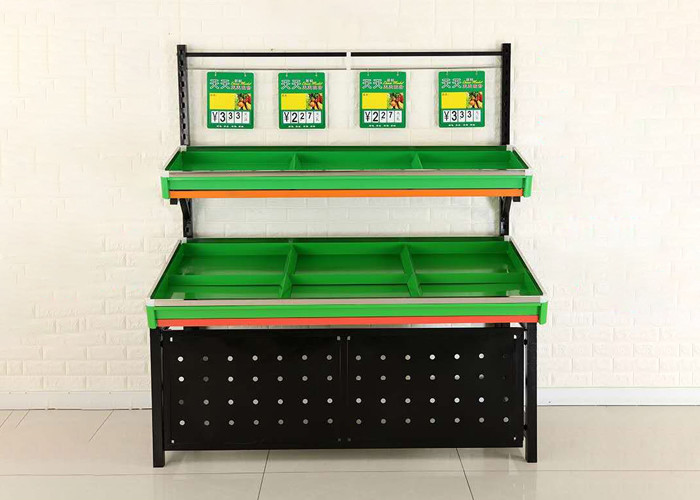 2 Tier 460mm Fruit And Vegetable Display Shelf Adjustable Layers For Supermarket